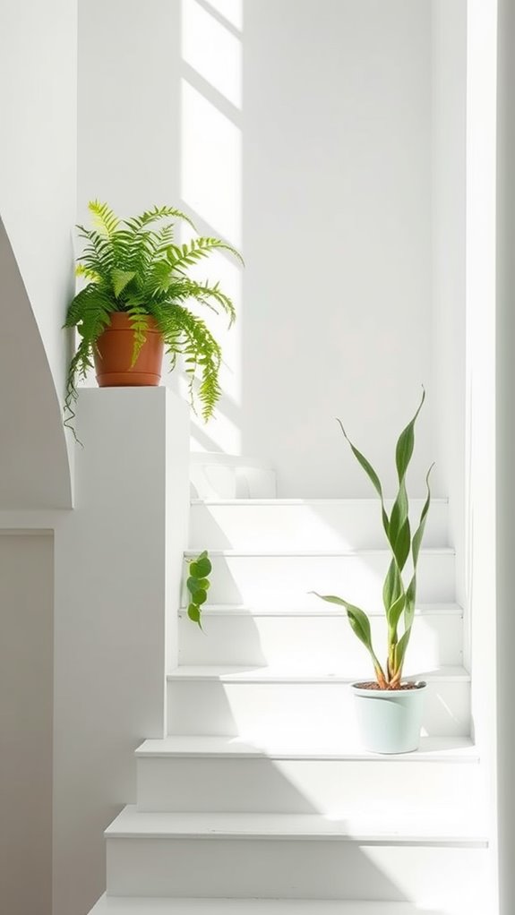 add potted plants indoors