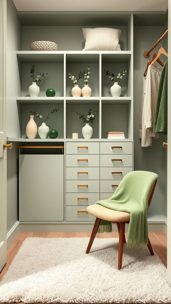 add soft green touches