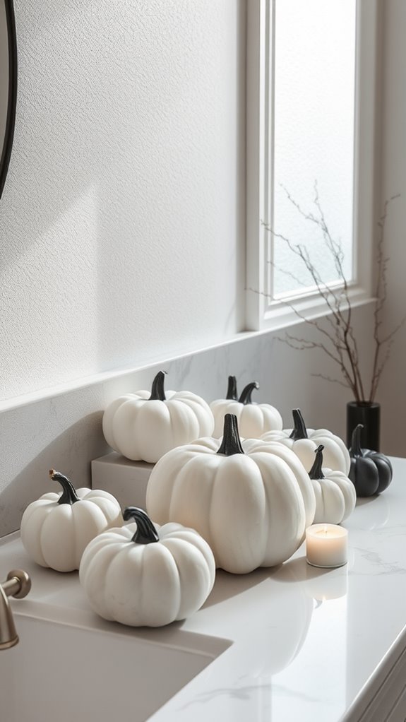 black and white pumpkins