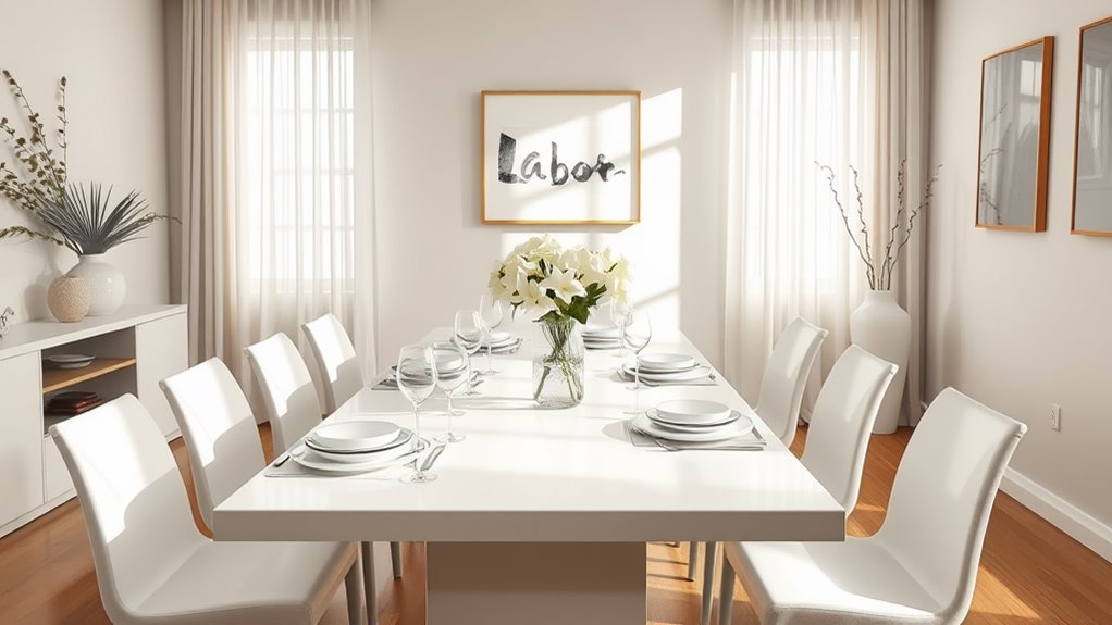 chic minimalist dining decor