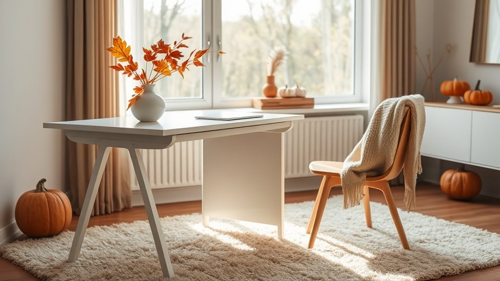 cozy minimalist fall office