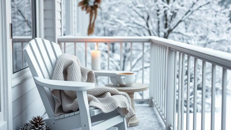 cozy minimalist winter balcony