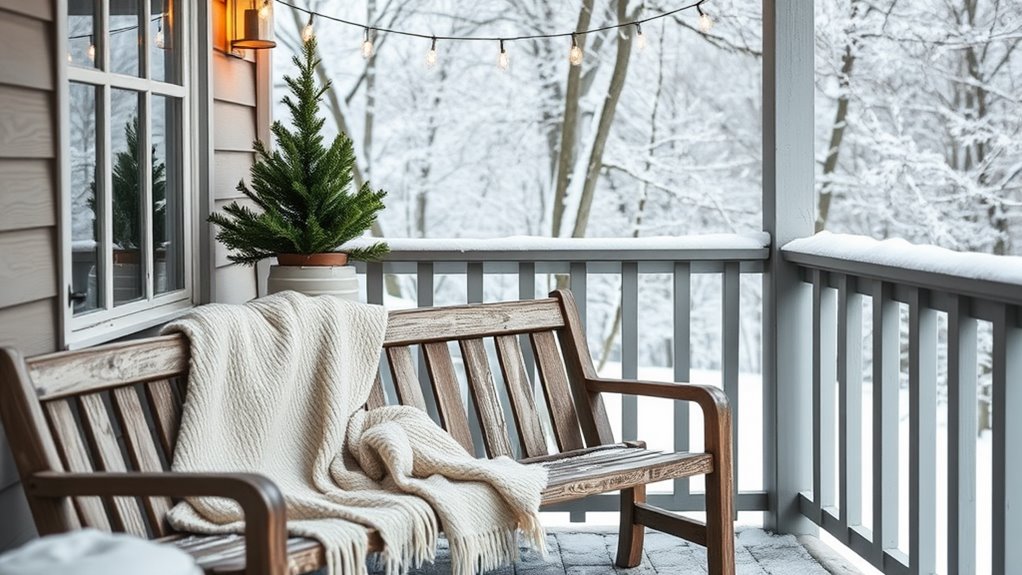 cozy winter back porch decor