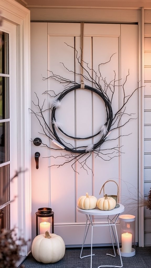 elegant halloween door decor