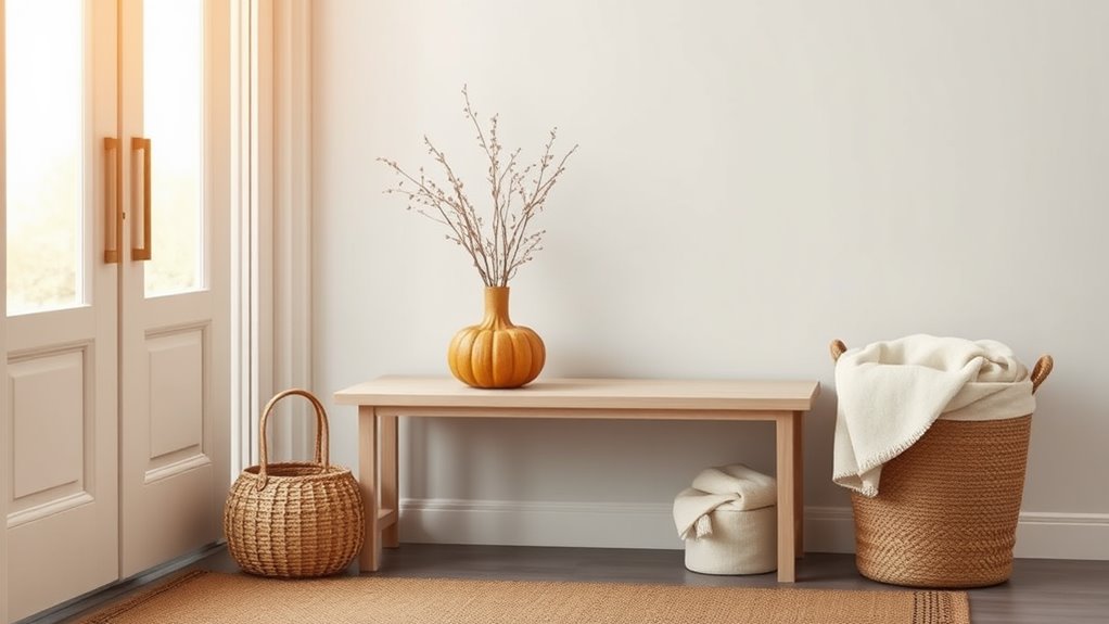 fall minimalist entryway decor