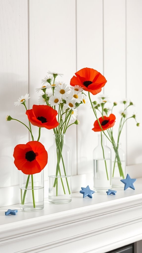 fresh flowers in vases