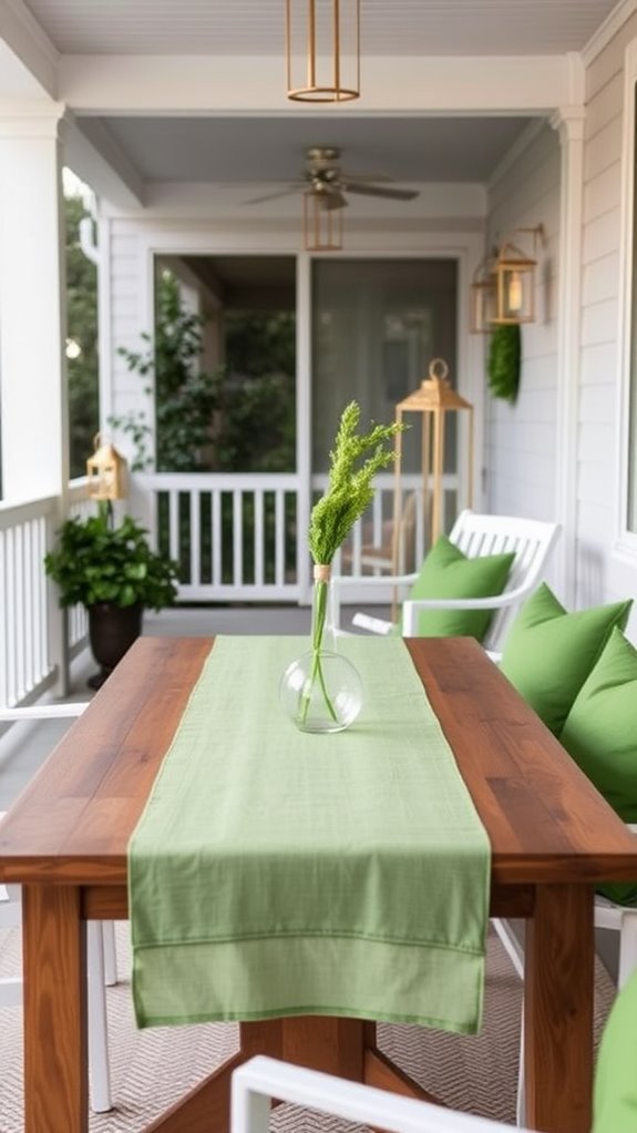 green and gold decor
