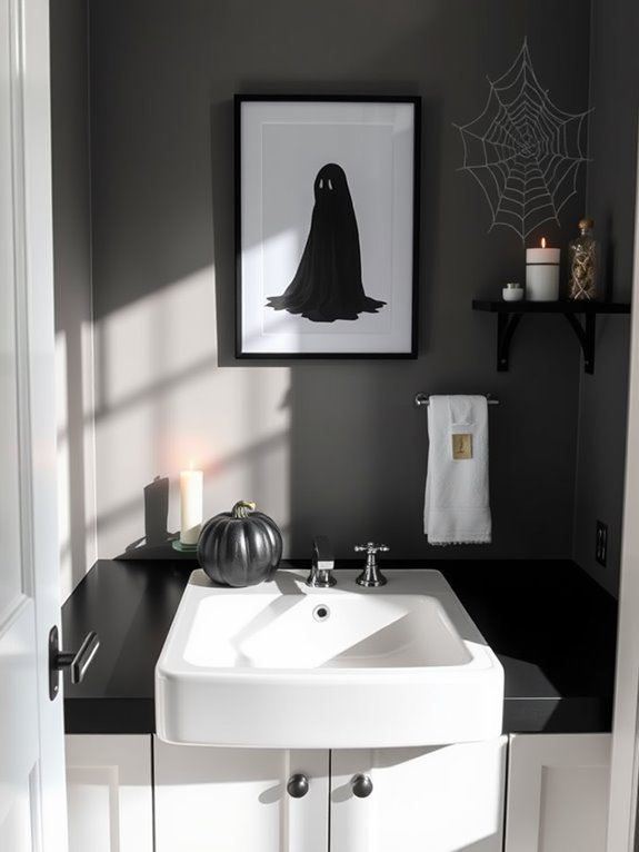 halloween guest bathroom decor