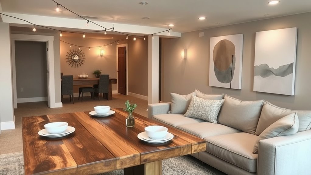 minimalist basement celebration ideas