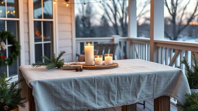 minimalist christmas back porch