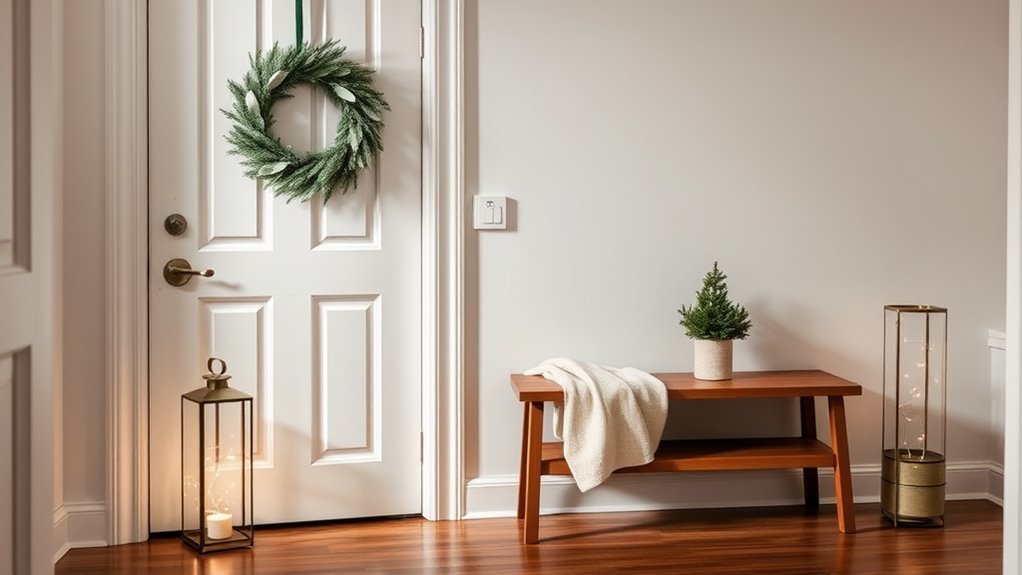 minimalist christmas entryway decor