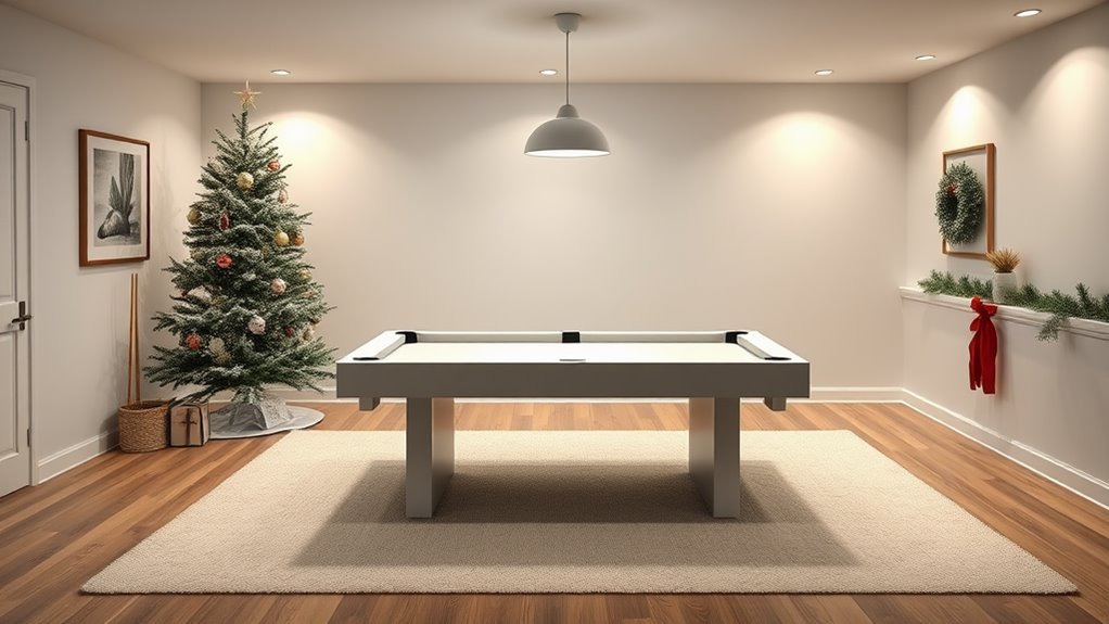 minimalist christmas game room