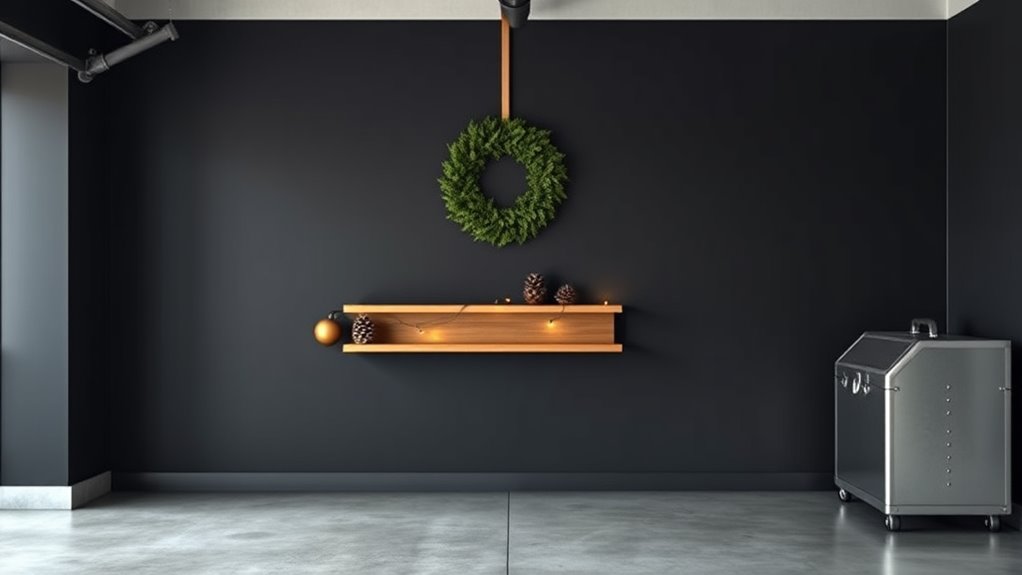 minimalist christmas garage decor