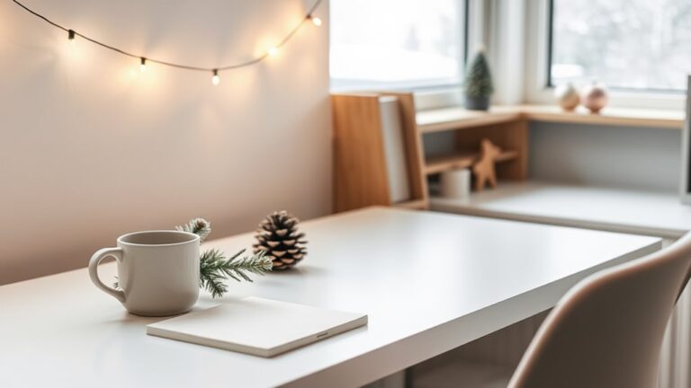 minimalist christmas office decor