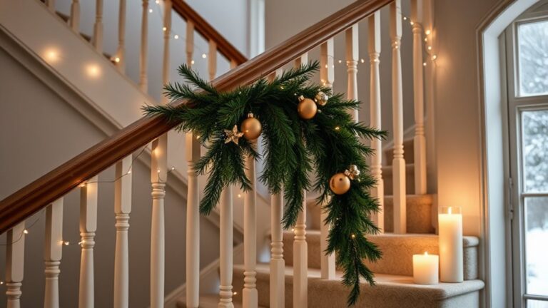 minimalist christmas staircase decor