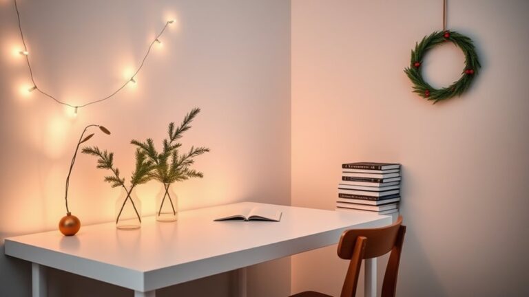 minimalist christmas study decor