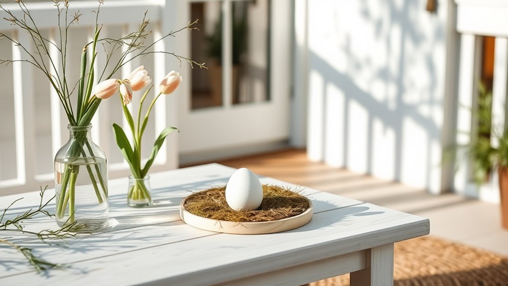 minimalist easter back porch