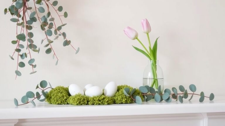 minimalist easter mantel decor