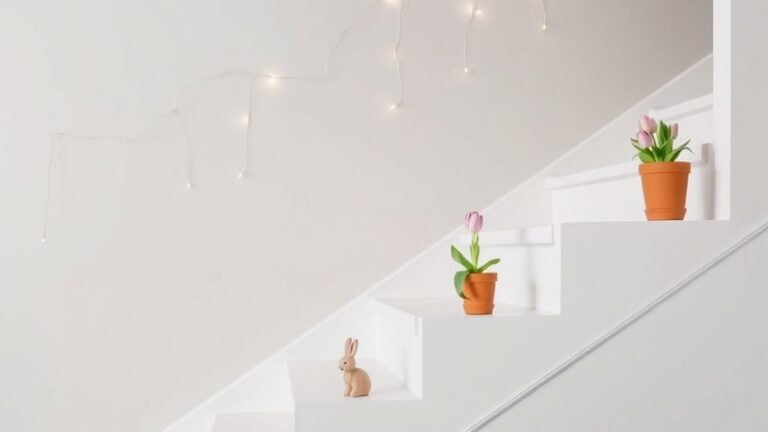 minimalist easter staircase decor