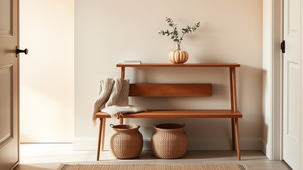 minimalist fall entryway decor