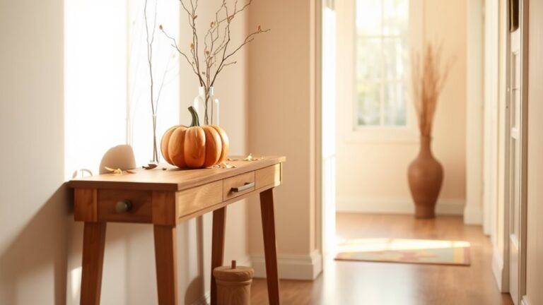 minimalist fall hallway decor