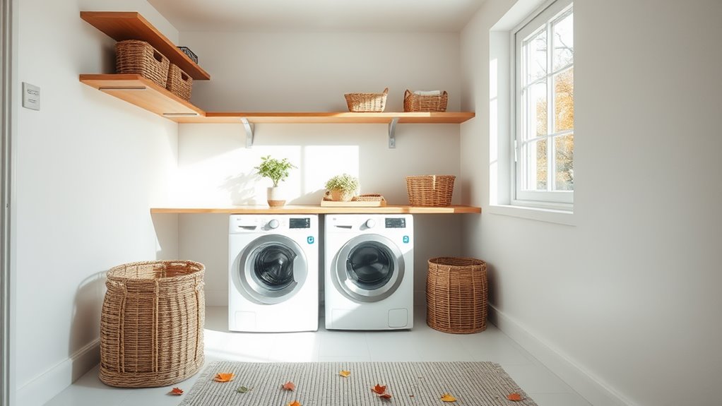 minimalist fall laundry decor