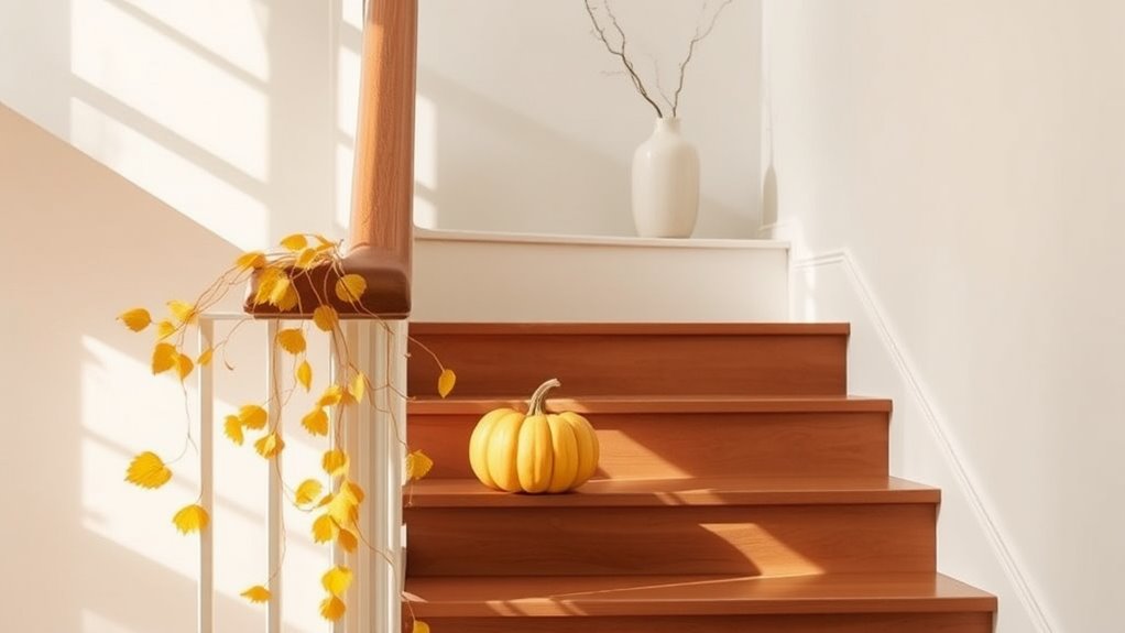 minimalist fall staircase decor