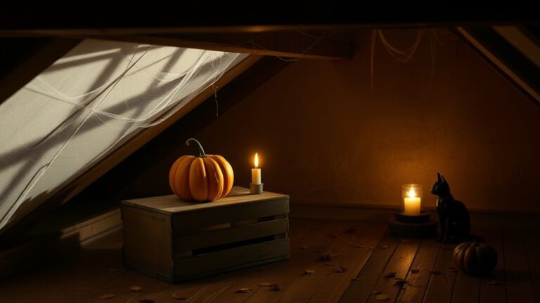 minimalist halloween attic decor