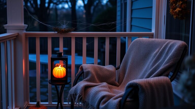 minimalist halloween back porch decor