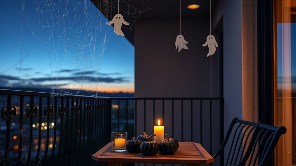 minimalist halloween balcony decor