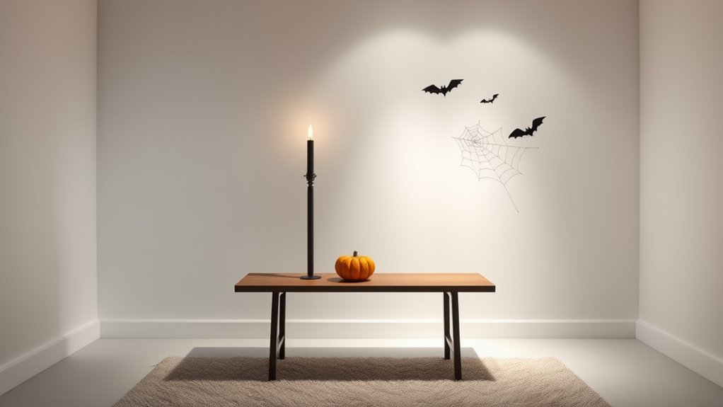 minimalist halloween basement decor