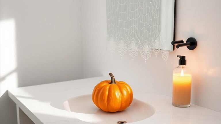 minimalist halloween bathroom decor