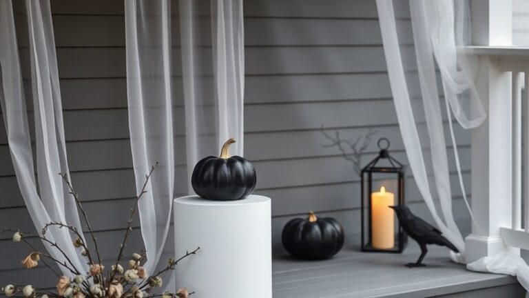 minimalist halloween deck decor