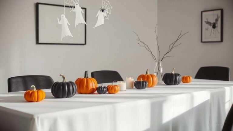 minimalist halloween dining decor