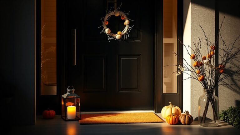 minimalist halloween entryway decor