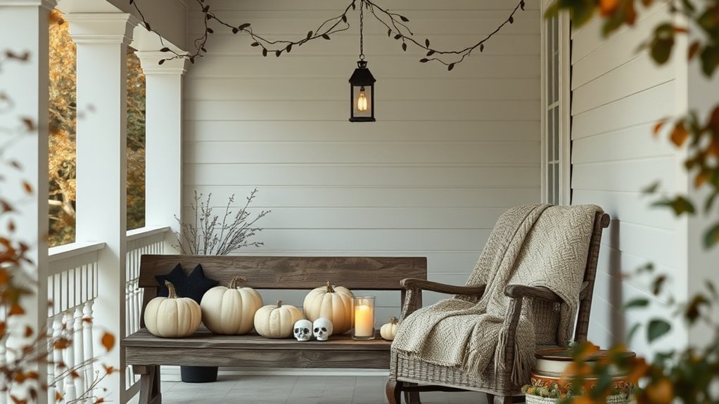 minimalist halloween porch decor