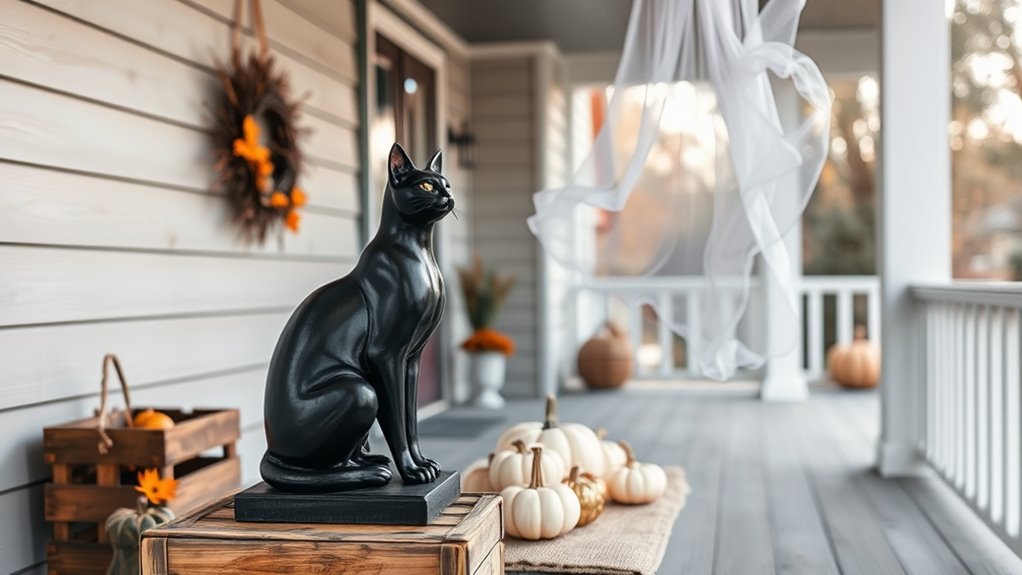 minimalist halloween porch decor