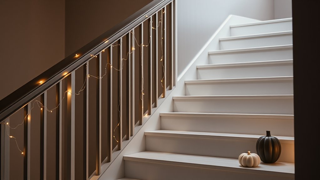 minimalist halloween staircase decor