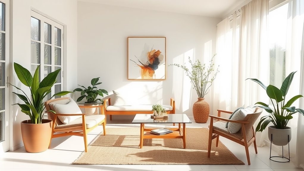 minimalist seasonal sunroom decor