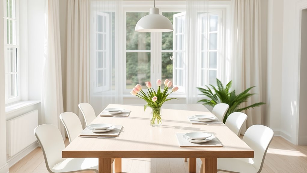 minimalist spring dining decor