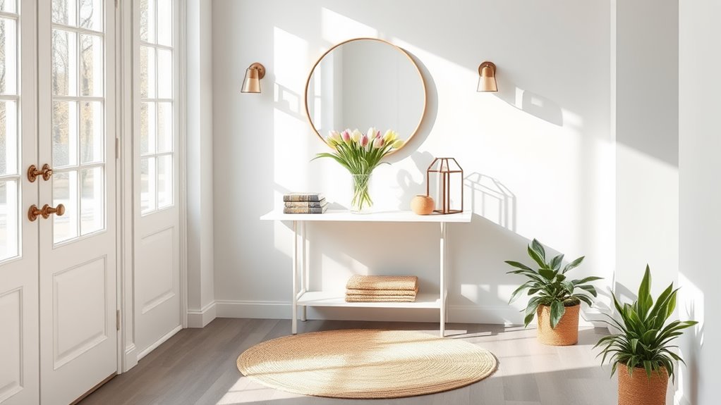 minimalist spring entryway decor