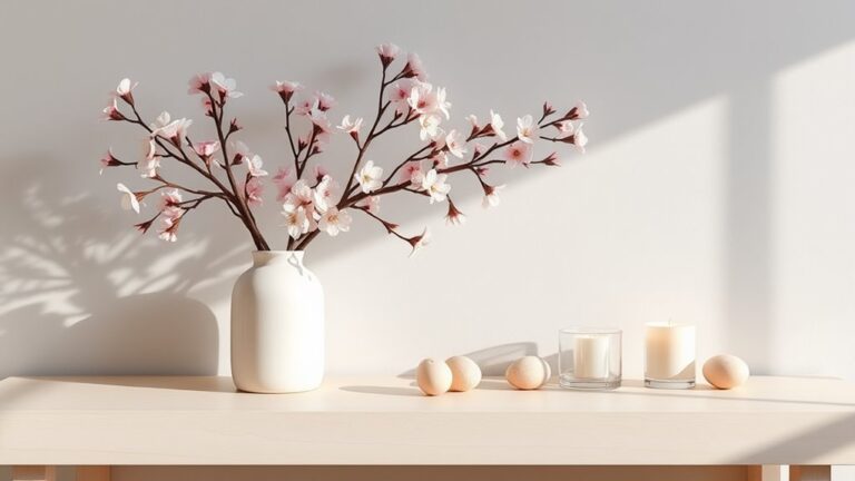 minimalist spring mantel decor