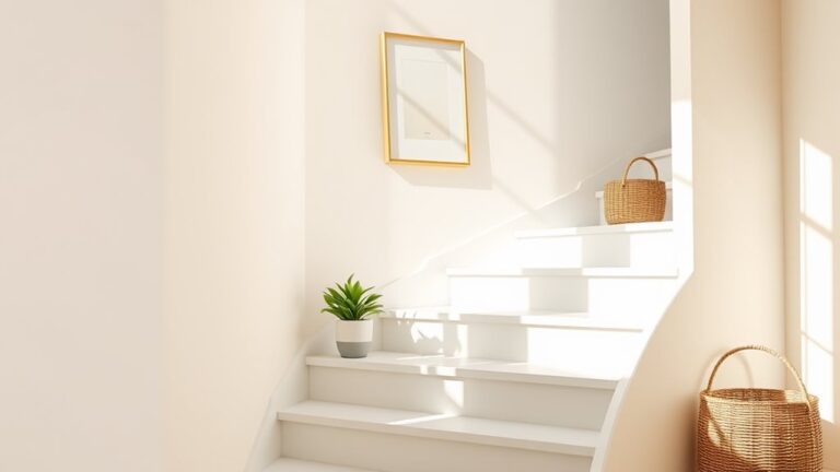 minimalist spring staircase decor