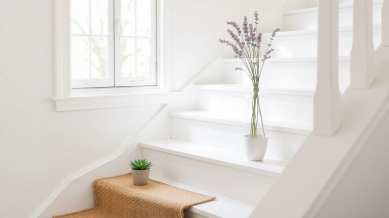 minimalist staircase spring decor