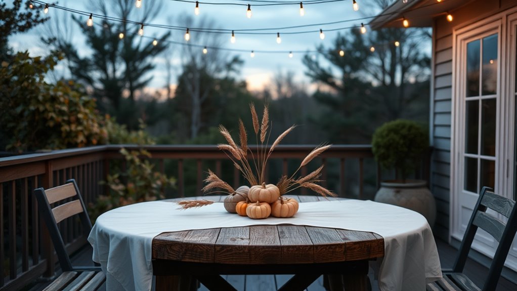 minimalist thanksgiving deck decor