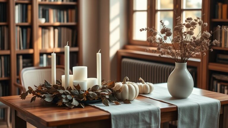 minimalist thanksgiving library decor