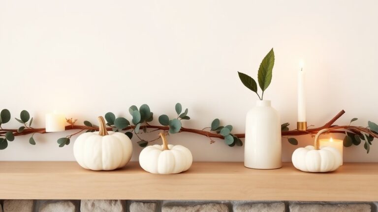 minimalist thanksgiving mantel decor