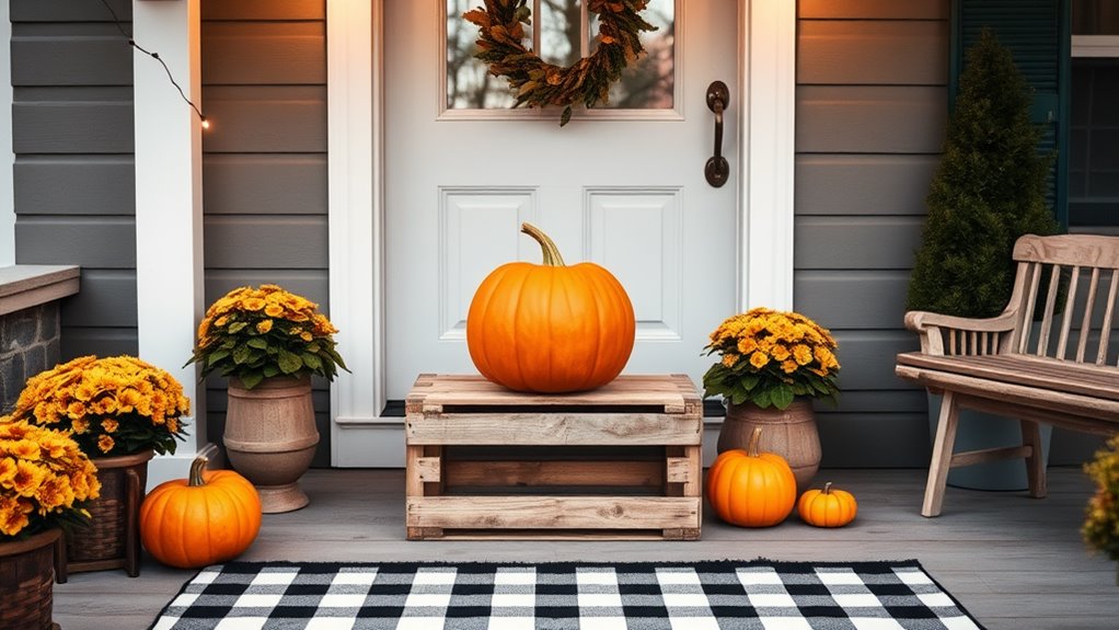 minimalist thanksgiving porch decor