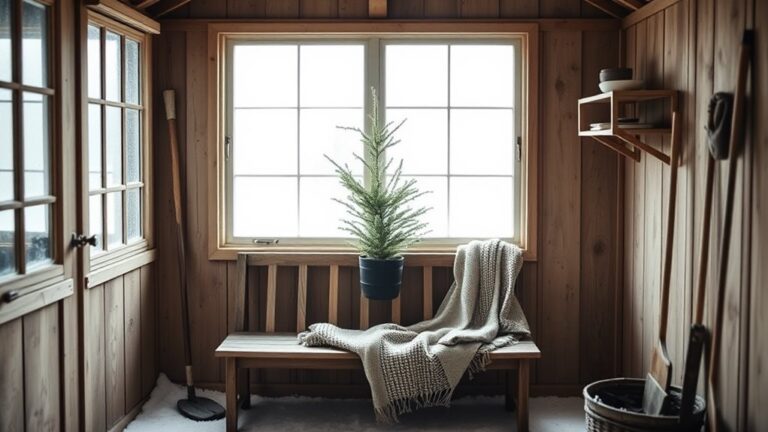 minimalist winter shed decor