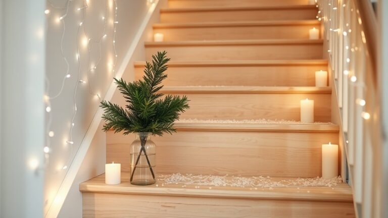 minimalist winter staircase decor